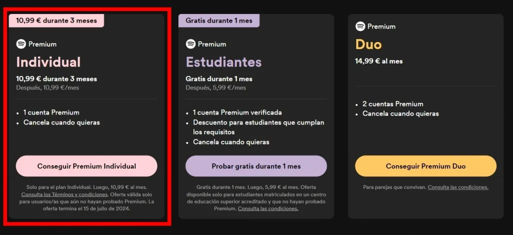 Selecione o site do Spotify que voce deseja